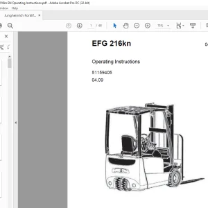 Jungheinrich Forklift EFG 216kn Operating instructions Manual 51159405 - PDF DOWNLOAD