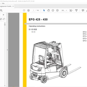 Jungheinrich Forklift EFG 425-430 Operating instructions Manual 51151505 - PDF DOWNLOAD