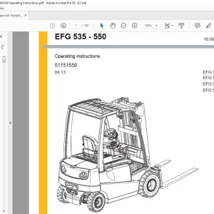 Jungheinrich Forklift EFG 535 - 550 Operating instructions Manual 51151559 - PDF DOWNLOAD