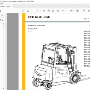 Jungheinrich Forklift EFG 535k-S50 Operating Instructions Manual 51283069  - PDF DOWNLOAD
