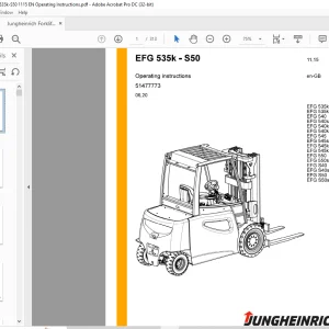 Jungheinrich Forklift EFG 535k - S50 Operating instructions Manual 51477773 - PDF DOWNLOAD