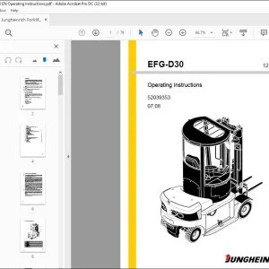 Jungheinrich Forklift EFG-D30 Operating Instructions Manual 52039353 - PDF DOWNLOAD
