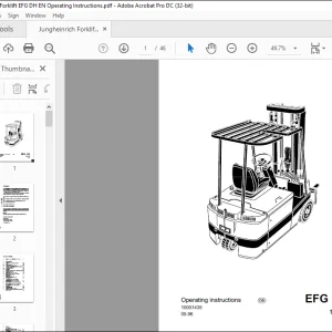 Jungheinrich Forklift EFG-DH Operating Instructions Manual 10001435 - PDF DOWNLOAD