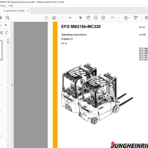 Jungheinrich Forklift EFG MB216k-MC320 Operating instructions Manual 51666113 -  PDF DOWNLOAD