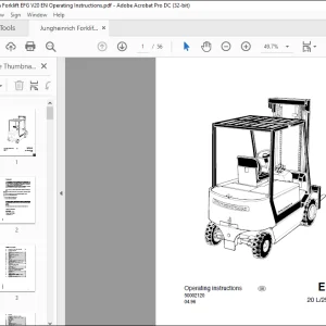 Jungheinrich Forklift EFG-V 20 L 25 25 L 30 Operating instructions Manual 50002120 - PDF DOWNLOAD