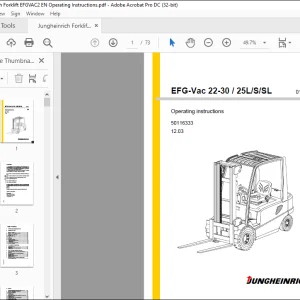 Jungheinrich Forklift EFG VAC 22-30  25L S SL Operating Instructions Manual 50116333 - PDF DOWNLOAD
