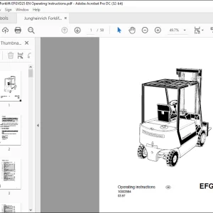 Jungheinrich Forklift EFG-VD Operating Instructions Manual 10003584 - PDF DOWNLOAD