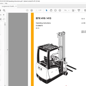 Jungheinrich Forklift EFX 410 / 413 Operating instructions Manual 51296679 - PDF DOWNLOAD