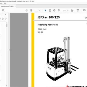 Jungheinrich Forklift EFXac 100 125 Operating Instructions Manual 52001046 - PDF DOWNLOAD