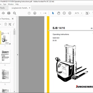 Jungheinrich Forklift EJB 14 16 Operating Instructions Manual 50051981 - PDF DOWNLOAD