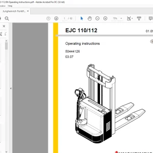 Jungheinrich Forklift EJC 110 EJC 112 Operating Instructions Manual 50444126 - PDF DOWNLOAD