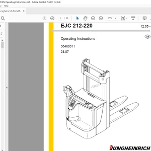 Jungheinrich Forklift EJC 212-220 Operating Instructions Manual 50460011 - PDF DOWNLOAD