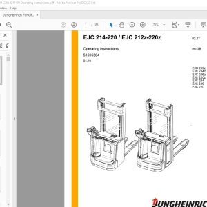 Jungheinrich Forklift EJC 212z EJC 214z EJC 216z EJC 220z EJC 214 EJC 216 EJC 220 Operating Instructions Manual 51595564 - PDF DOWNLOAD