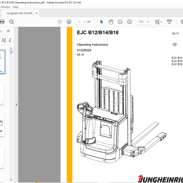 Jungheinrich Forklift EJC B12 EJC B14 EJC B16 Operating Instructions ...