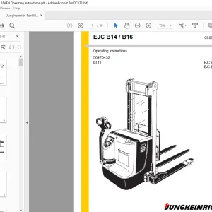 Jungheinrich Forklift EJC B14 EJC B16 Operating Instructions Manual 50470432 - PDF DOWNLOAD