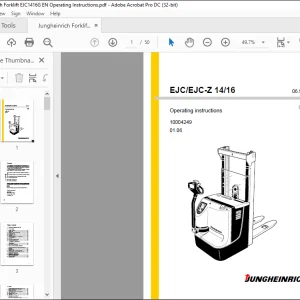 Jungheinrich Forklift EJC/EJC-Z 14/16 Operating Instructions Manual 10004249 - PDF DOWNLOAD