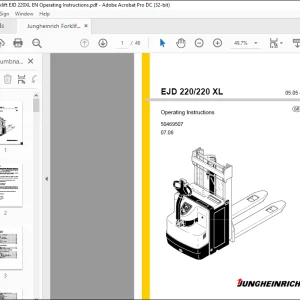 Jungheinrich Forklift EJD 220/220 XL Operating Instructions Manual 50469507 - PDF DOWNLOAD