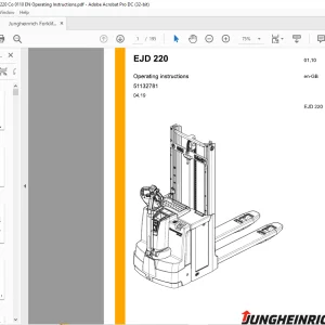 Jungheinrich Forklift EJD 222 Operating Instructions Manual 51132781 -  PDF DOWNLOAD