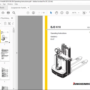 Jungheinrich Forklift EJD K18 Operating Instructions Manual 50468912 - PDF DOWNLOAD