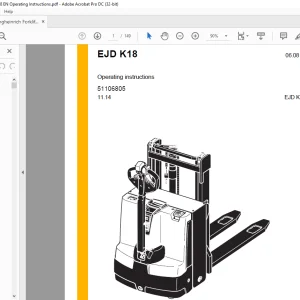 Jungheinrich Forklift EJD K18 Operating Instructions Manual 51106805 - PDF DOWNLOAD