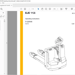 Jungheinrich Forklift EJE 112i Operating Instructions Manual 51225548 -  PDF DOWNLOAD