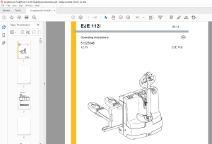 Jungheinrich Forklift EJE 112i Operating instructions Manual 51225548 - PDF DOWNLOAD