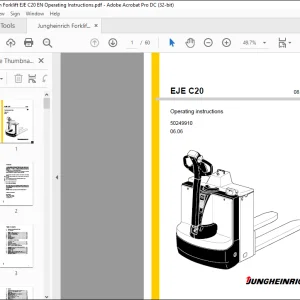 Jungheinrich Forklift EJE C20 Operating Instructions Manual 50249910 - PDF DOWNLOAD