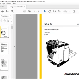 Jungheinrich Forklift EKE 20 Operating Instructions Manual 50049701 - PDF DOWNLOAD
