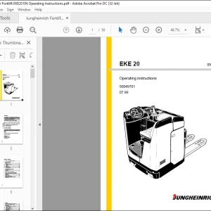 Jungheinrich Forklift EKE 20 Operating Instructions Manual 50049701 - PDF DOWNLOAD