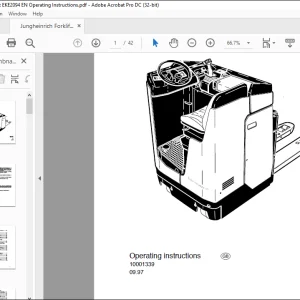 Jungheinrich Forklift EKE 20 Operating instructions Manual 10001339  -  PDF DOWNLOAD