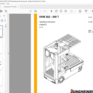 Jungheinrich Forklift EKM 202-300 T Operating instructions Manual 51663473  -  PDF DOWNLOAD