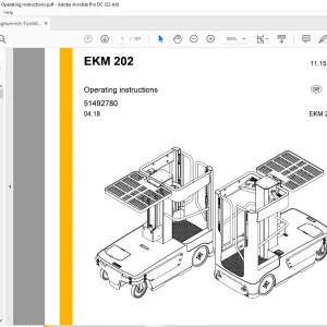 Jungheinrich Forklift EKM 202 Operating Instructions Manual 51492780  - PDF DOWNLOAD