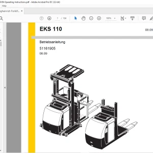 Jungheinrich Forklift EKS 110 Betriebsanleitung 51161905 -  PDF DOWNLOAD  (GERMAN)