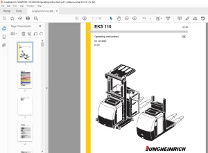 Jungheinrich Forklift EKS 110 Operating instructions Manual 51141993   -  PDF DOWNLOAD