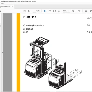 Jungheinrich Forklift EKS 110 Operating instructions Manual 51516735  - PDF DOWNLOAD