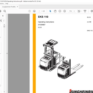 Jungheinrich Forklift EKS 110 Operating instructions Manual 51539567 - PDF DOWNLOAD