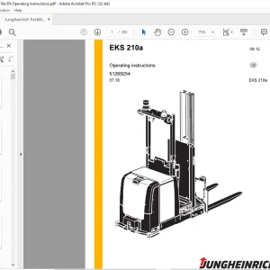 Jungheinrich Forklift EKS 210a Operating instructions Manual 51269254 - PDF DOWNLOAD