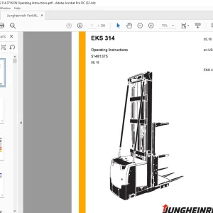 Jungheinrich Forklift EKS 314 Operating instructions Manual 51481375 - PDF DOWNLOAD