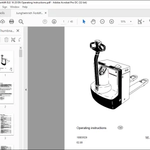 Jungheinrich Forklift ELE 16 18 20 Operating Instructions Manual 10003529 -  PDF DOWNLOAD