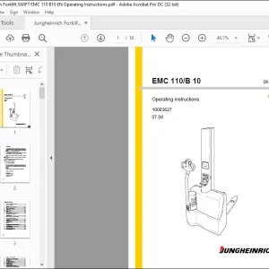 Jungheinrich Forklift EMC 110 B 10 Operating Instructions Manual - PDF DOWNLOAD