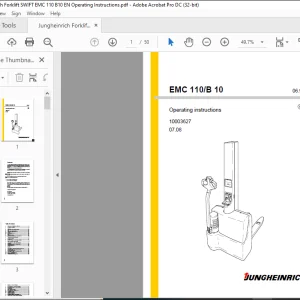 Jungheinrich Forklift EMC 110 B 10 Operating Instructions Manual 10003627  -  PDF DOWNLOAD