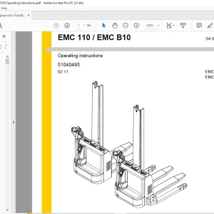 Jungheinrich Forklift EMC 110 EMC B10 Operating instructions Manual 51040495  - PDF DOWNLOAD