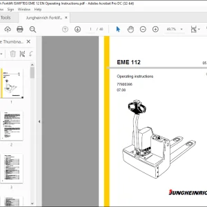Jungheinrich Forklift EME 112 Operating Instructions Manual 77800386 - PDF DOWNLOAD