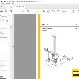 Jungheinrich Forklift EPL110 Operating instructions Manual 51365218 - PDF DOWNLOAD