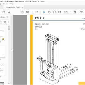 Jungheinrich Forklift EPL210 Operating Instructions Manual 51365229 - PDF DOWNLOAD