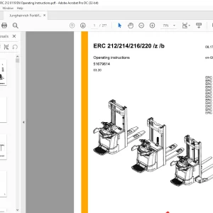 Jungheinrich Forklift ERC 212/214/216/220 /z /b Operating instructions Manual 51679614 - PDF DOWNLOAD