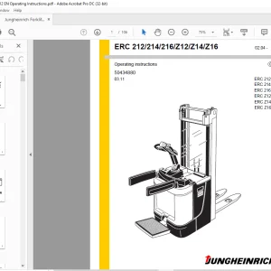 Jungheinrich Forklift ERC 212 214 216 Z12 Z14 Z16 Operating instructions Manual 50434880 -  PDF DOWNLOAD