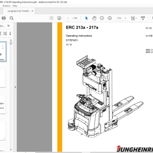 Jungheinrich Forklift ERC 213a - 217a Operating instructions Manual 51767431 -  PDF DOWNLOAD