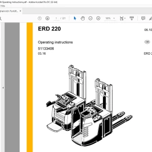 Jungheinrich Forklift ERD 220 Operating instructions Manual 51133406 - PDF DOWNLOAD