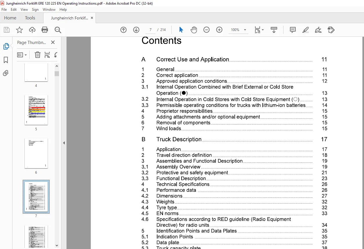 Jungheinrich Forklift ERE 120 ERE 125 ERE 225 ERE 225- drivePLUS Operating Instructions Manual 51526761 - PDF DOWNLOAD - Image 3